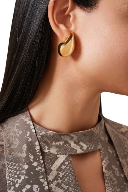 Small Drop Earrings, 18k Gold-Finish Sterling Silver